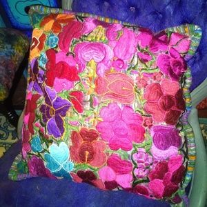 Elegant silk Embroidered pillow